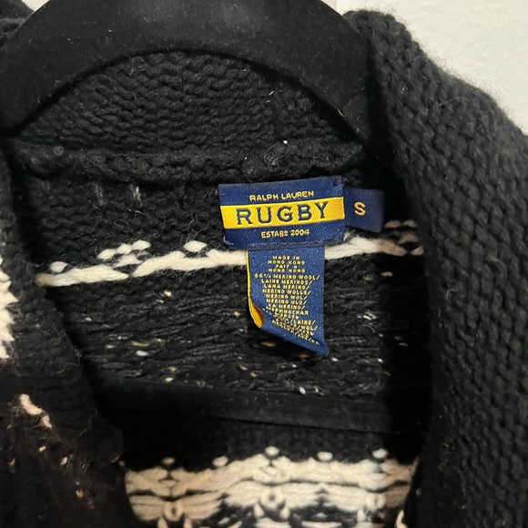 Rugby Ralph Lauren Hooded Wool Wrap Sweater - Picture 4 of 4